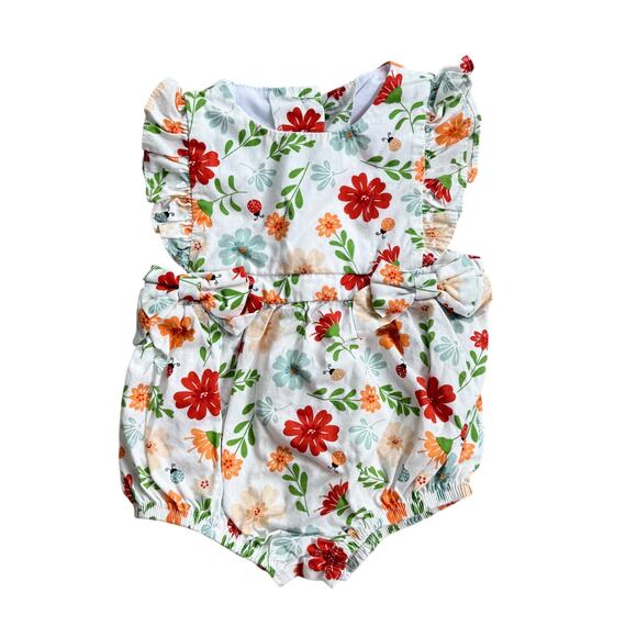 Infant Good Lad Floral Ladybug Romper 6M - Picture 1 of 4